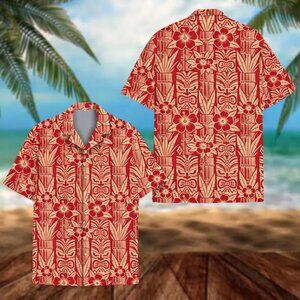 Tropical Tiki Hawaiian Shirt Aloha Summer Party Outfit